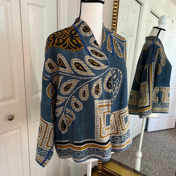 Mieko Vintage Cotton Kantha Reversible Jacket. Artwear at its Finest! Size 1/Sm - Picture 2 of 10